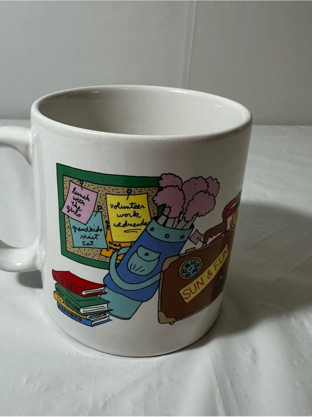 RETIRED AND LOVING IT Russ White Ceramic Mug with Black Logo